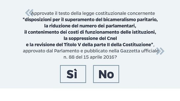 Referendum costituzionale: eh Sì.